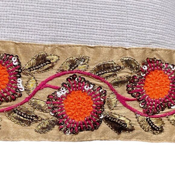 Soft Surroundings Cotton Gauze Embroidered Tunic Top White Size Medium - Picture 9 of 16